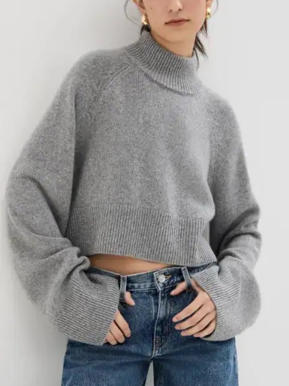 Reformation Garrett Cashmere Cropped Turtleneck